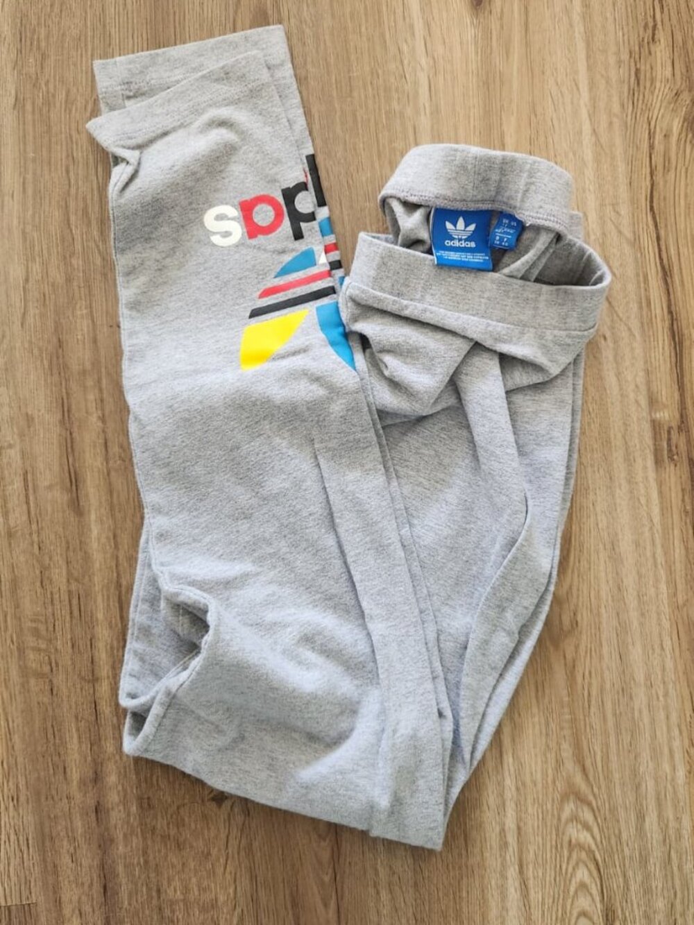 adidas Originals Grey Multicolor Trefoil Logo Leggings